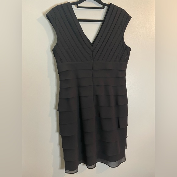 SCARLETT NITE Black Sheer Layered Cocktail Sleeveless Shift Dress Size 14 - Picture 4 of 8